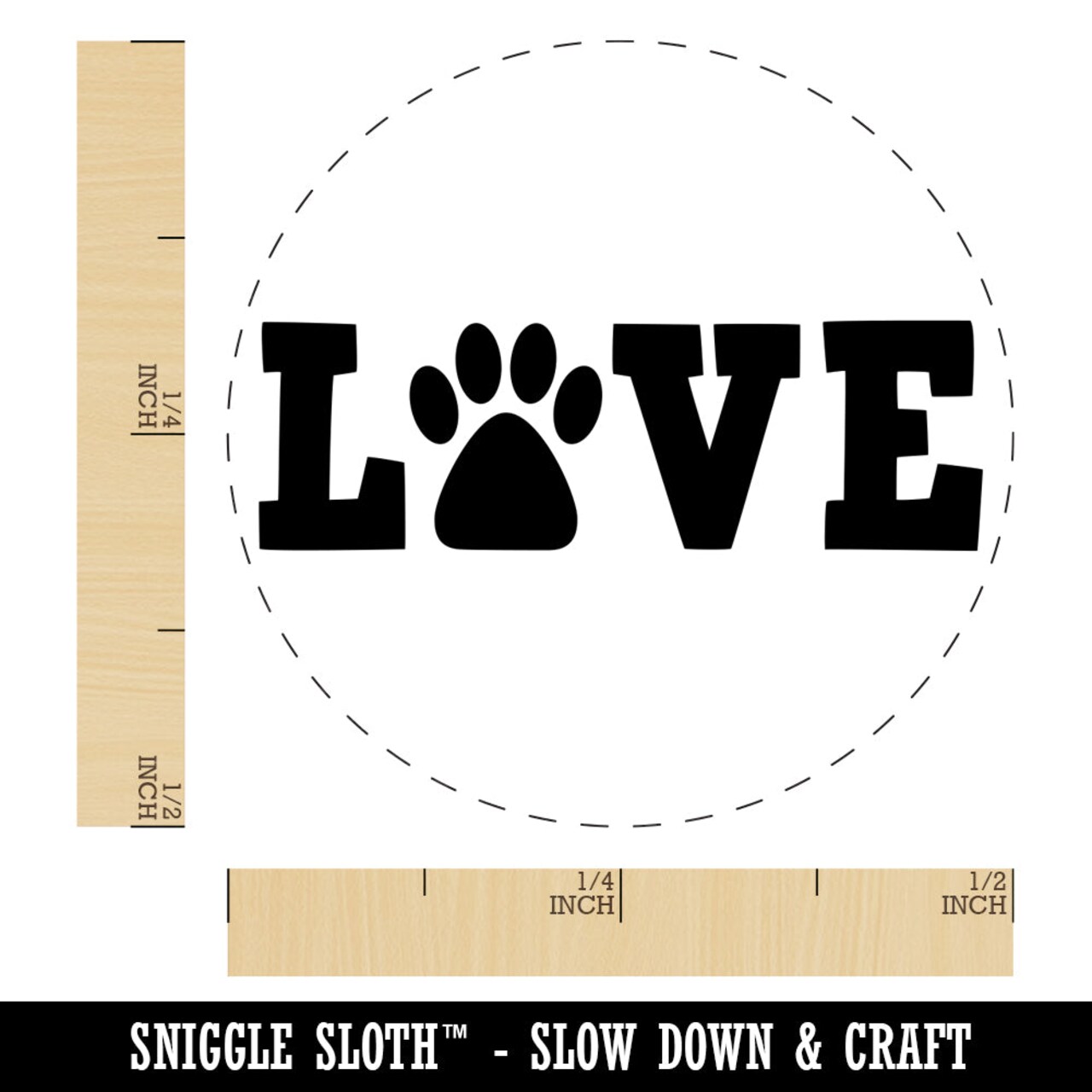 Love Paw Print Dog Cat Pet Text Self-Inking Rubber Stamp for Stamping Crafting Planners